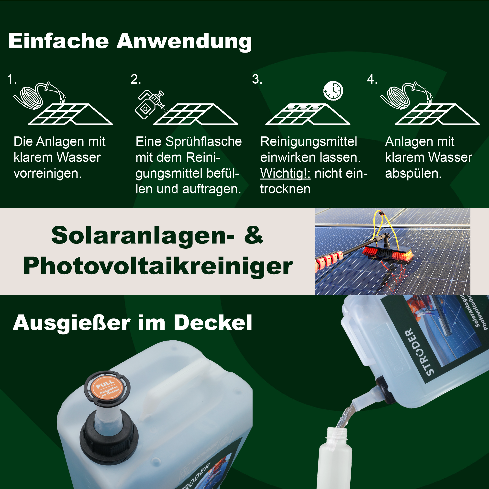 Solaranlagen- & Photovoltaikreiniger, 5 Liter inkl Ausgießer